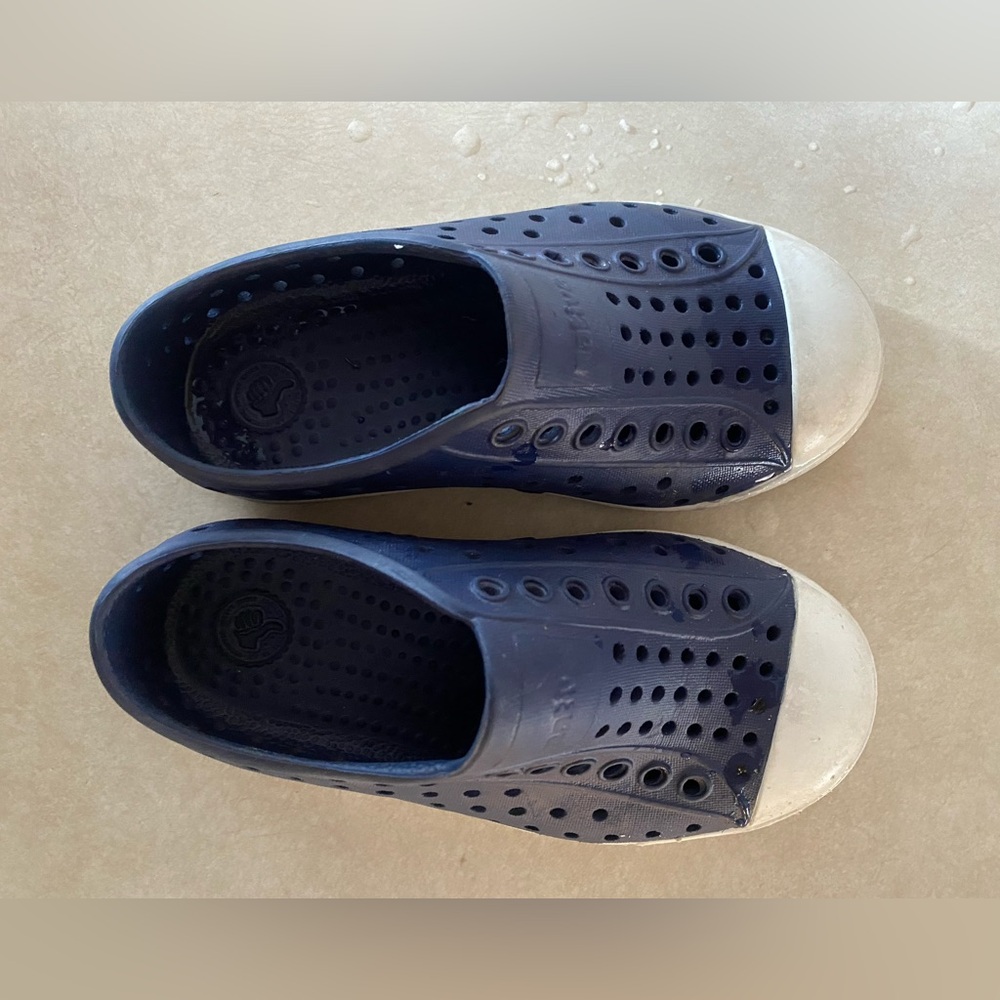 Native Navy Blue Slip-On Shoes with White Toe